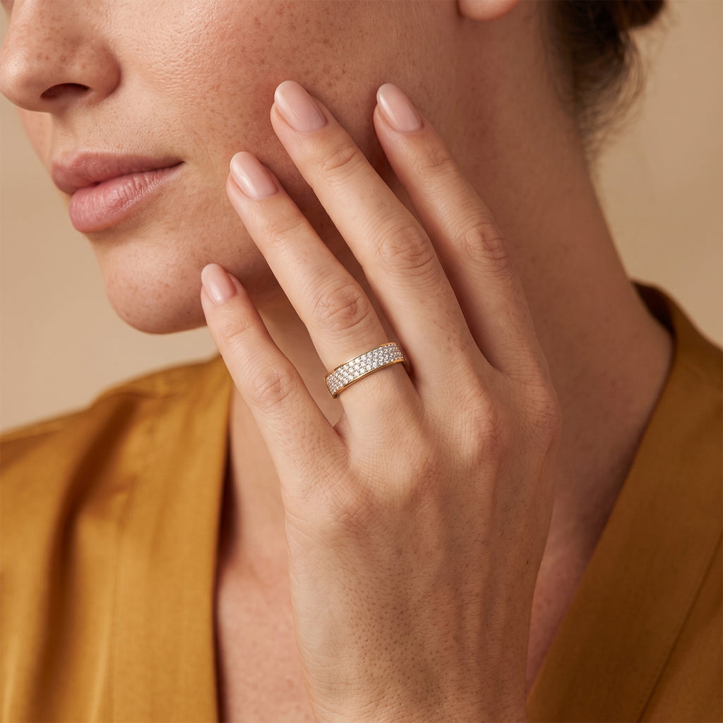 D'Joy - SGL Certified Natural White Diamond (I3/G-H) Ring in 18K Vermeil Yellow Gold Plated Sterling Silver_8797688_1