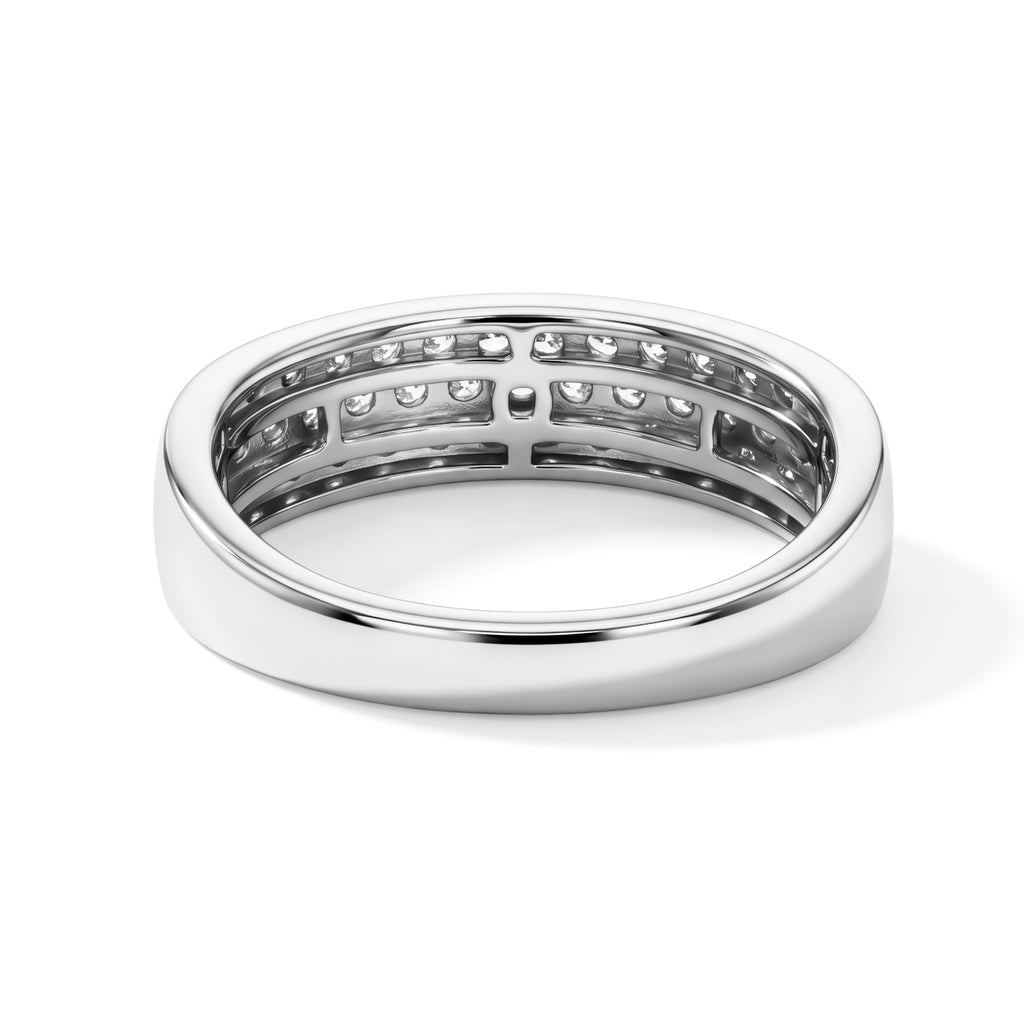 D'Joy - SGL Certified Natural White Diamond (I3/G-H) Ring in Rhodium Overlay Sterling Silver_8797700_4