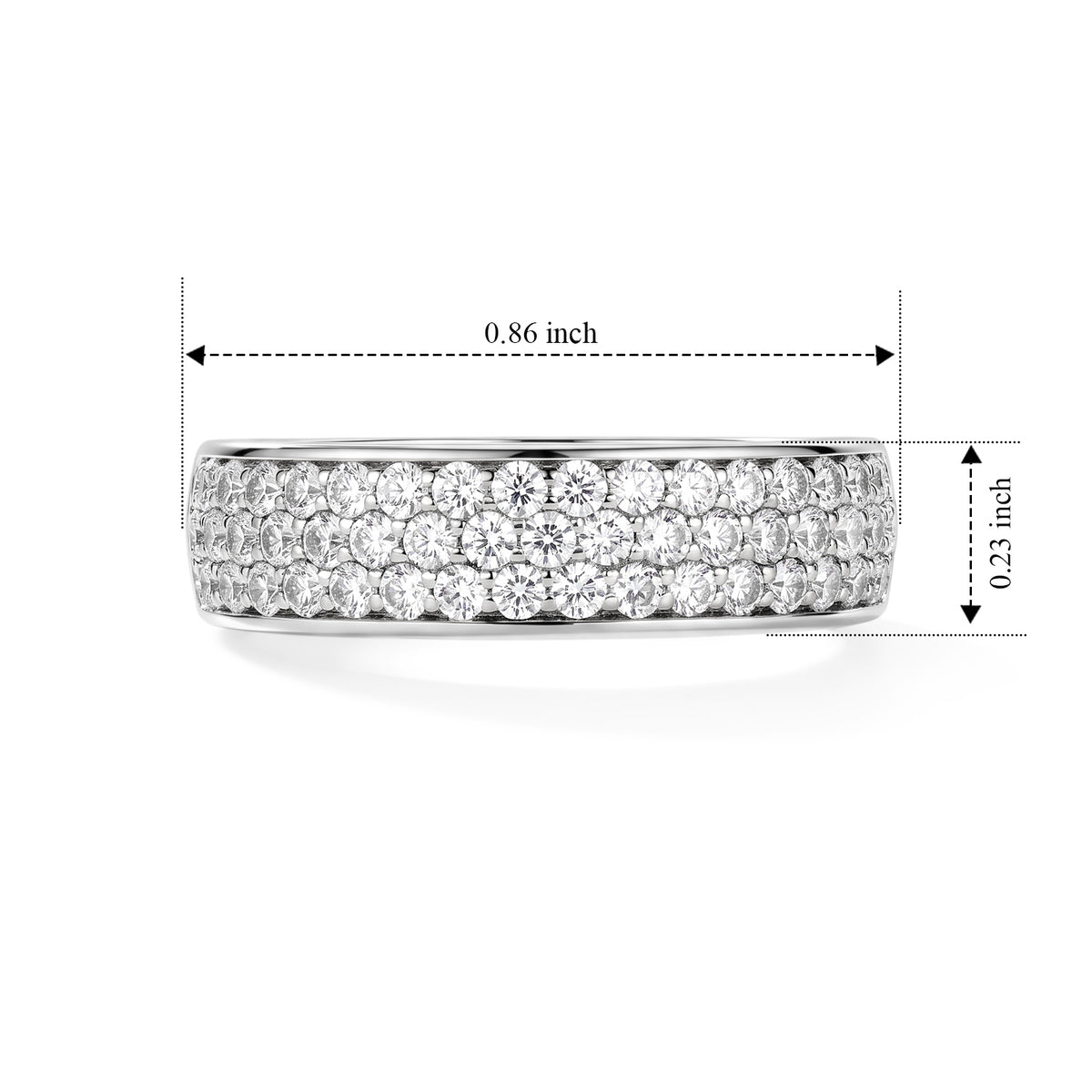 D'Joy - SGL Certified Natural White Diamond (I3-G-H) Ring in Rhodium Overlay Sterling Silver 8797700 5