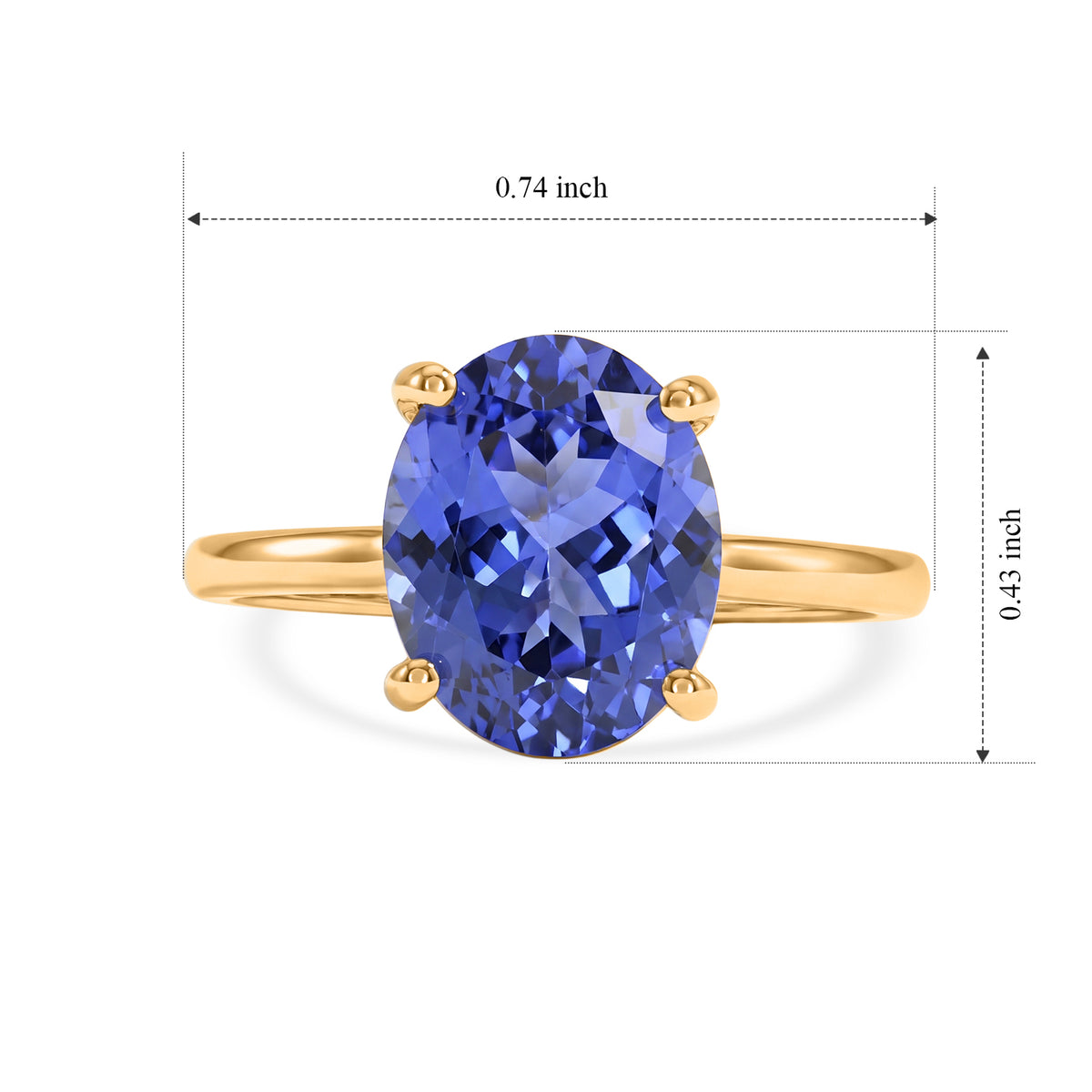 14K Yellow Gold AA Tanzanite Solitaire Ring, Gold Wt.1.18 Gms  2.530  Ct. 8798167 5