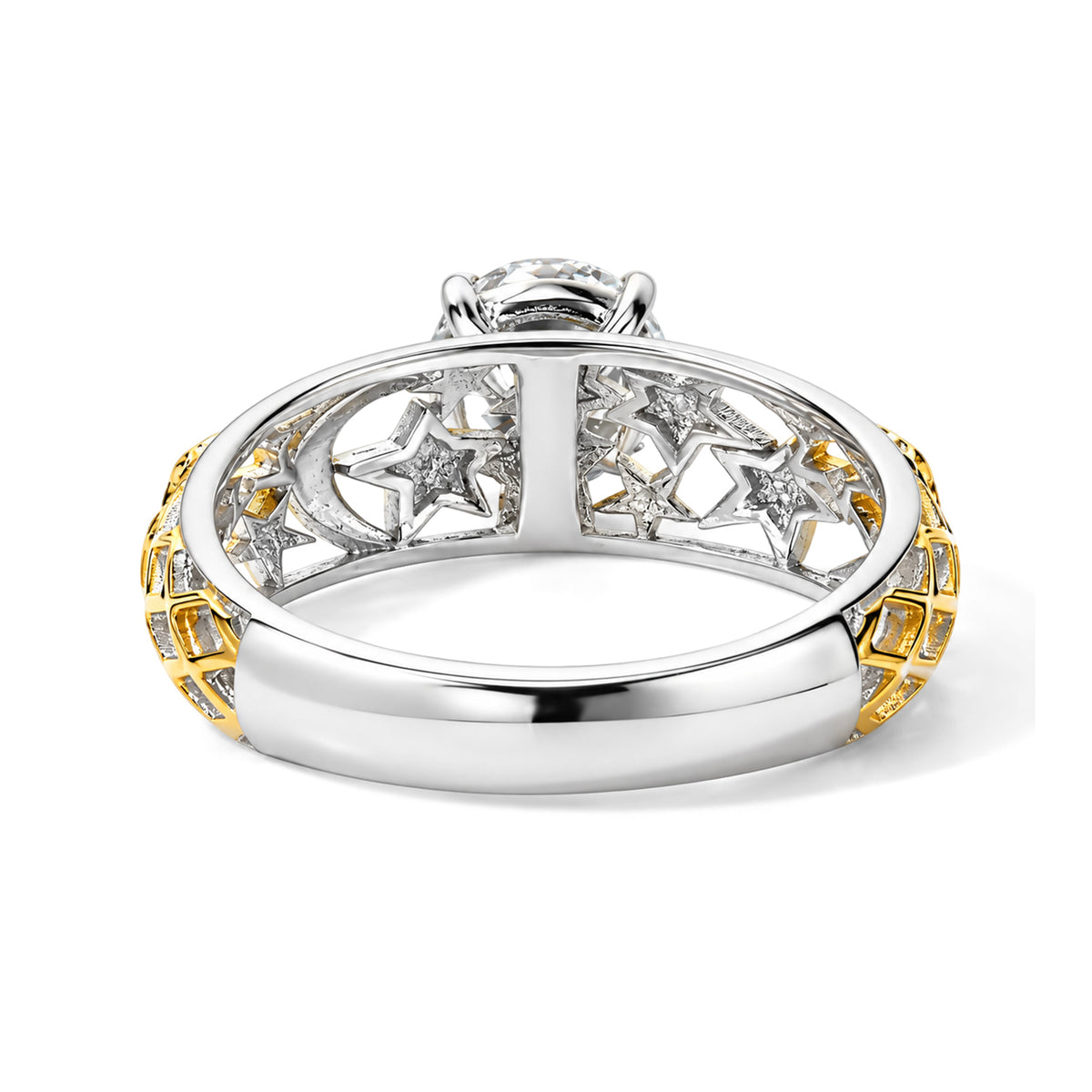 Luxuriant - Lab Grown Diamond Solitaire Ring in Rhodium Overlay &amp; 18K Vermeil Yellow Gold Plated Sterling Silver 1.00 Ct. 8799064 4