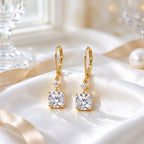 D'Joy - Moissanite Drop Earring with Lever Back in Yellow Gold Plated Sterling Silver 3.70 Ct._8800063_1