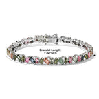 D'Joy - Multi-Tourmaline & Moissanite Tennis Bracelet (Size - 7) with GB Lock Box in Rhodium Overlay Sterling Silver 8.10 Ct, Silver Wt. 12.20 Gms_8800335_4