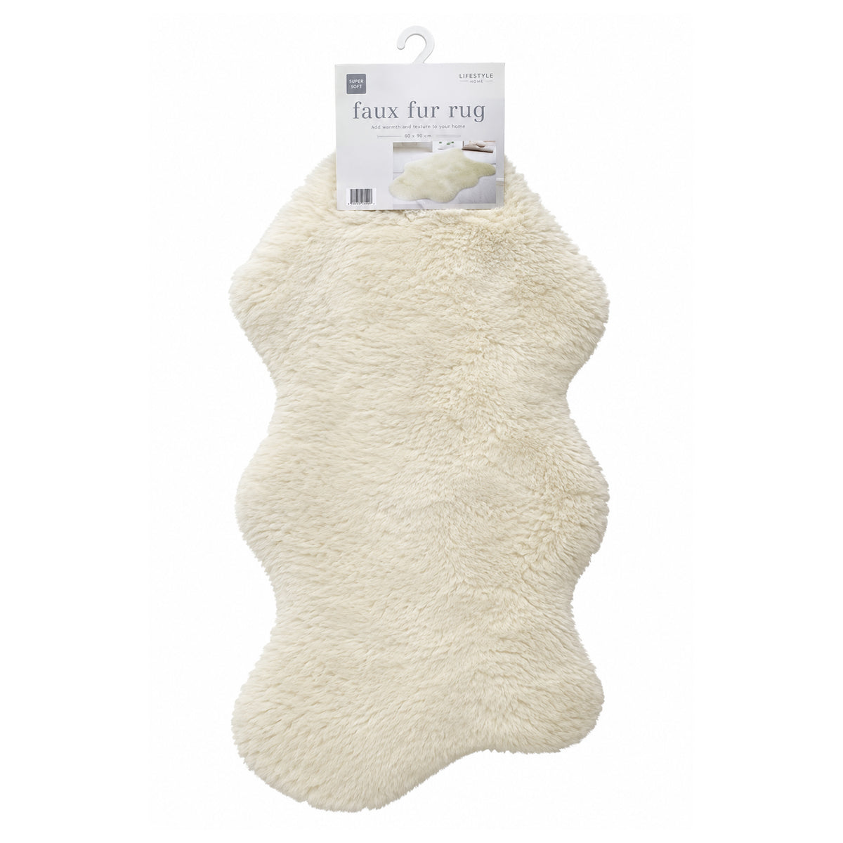 Super Soft Faux Fur Rug 60x70cm - White 8800438 0