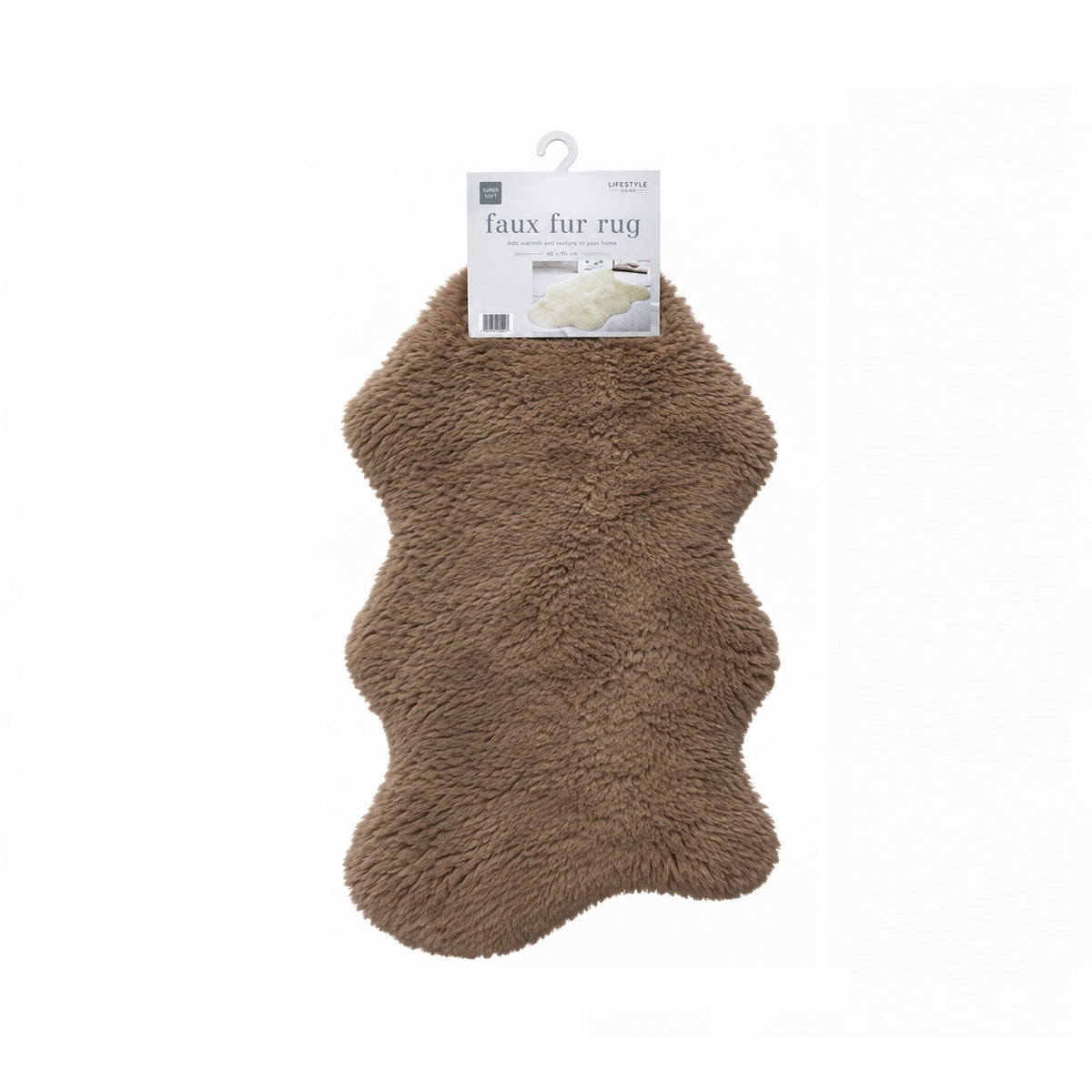 Super Soft Faux Fur Rug 60x70cm - Brown 8800439 0