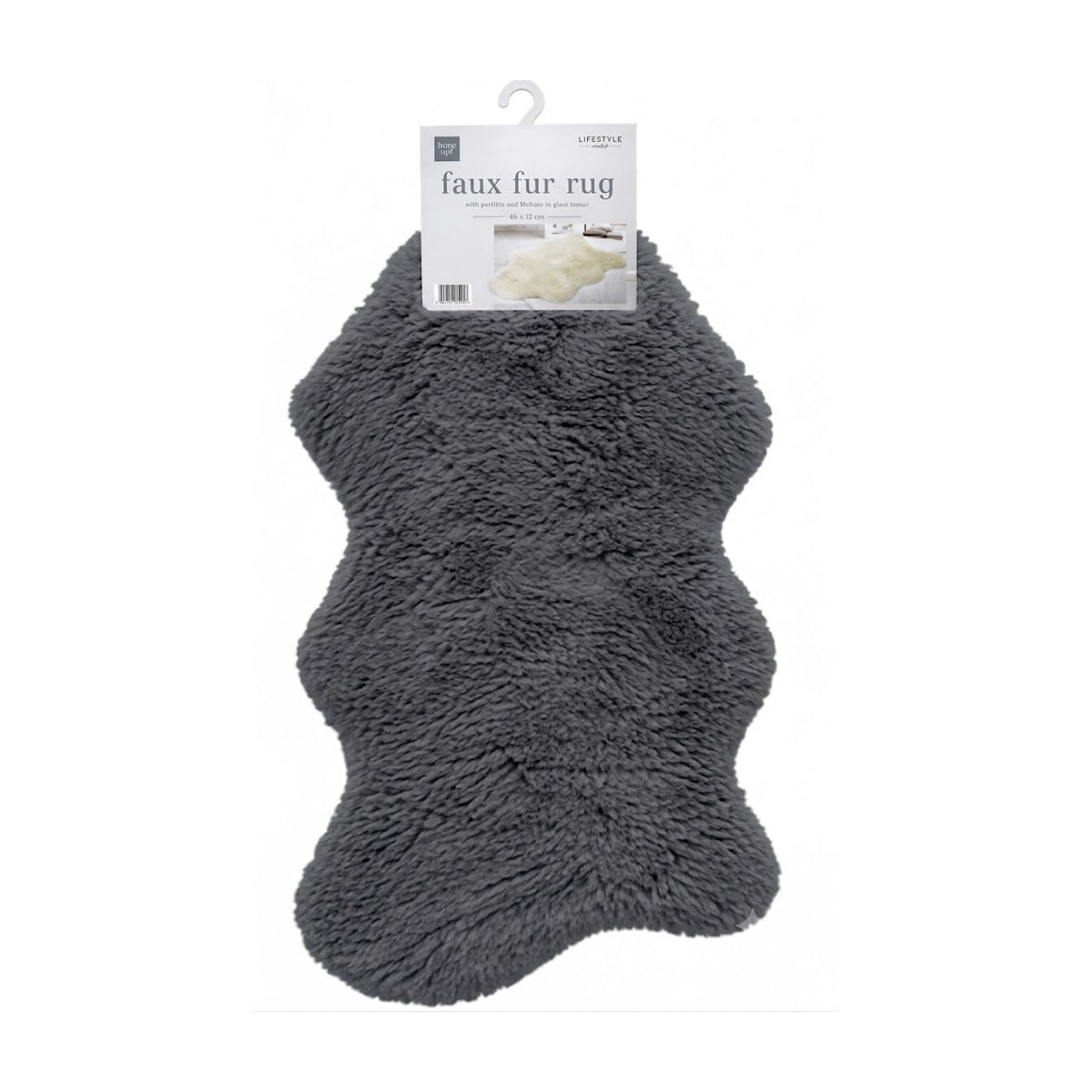 Super Soft Faux Fur Rug 60x70cm - Black 8800440 0