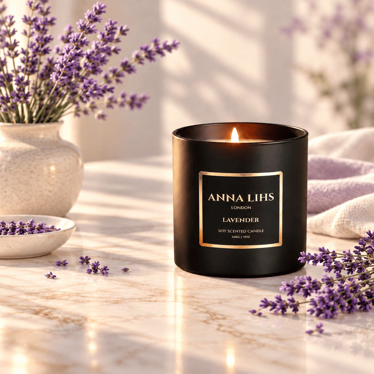 Relaxing Lavender Scented Christmas Candle - Purple 8800630 0