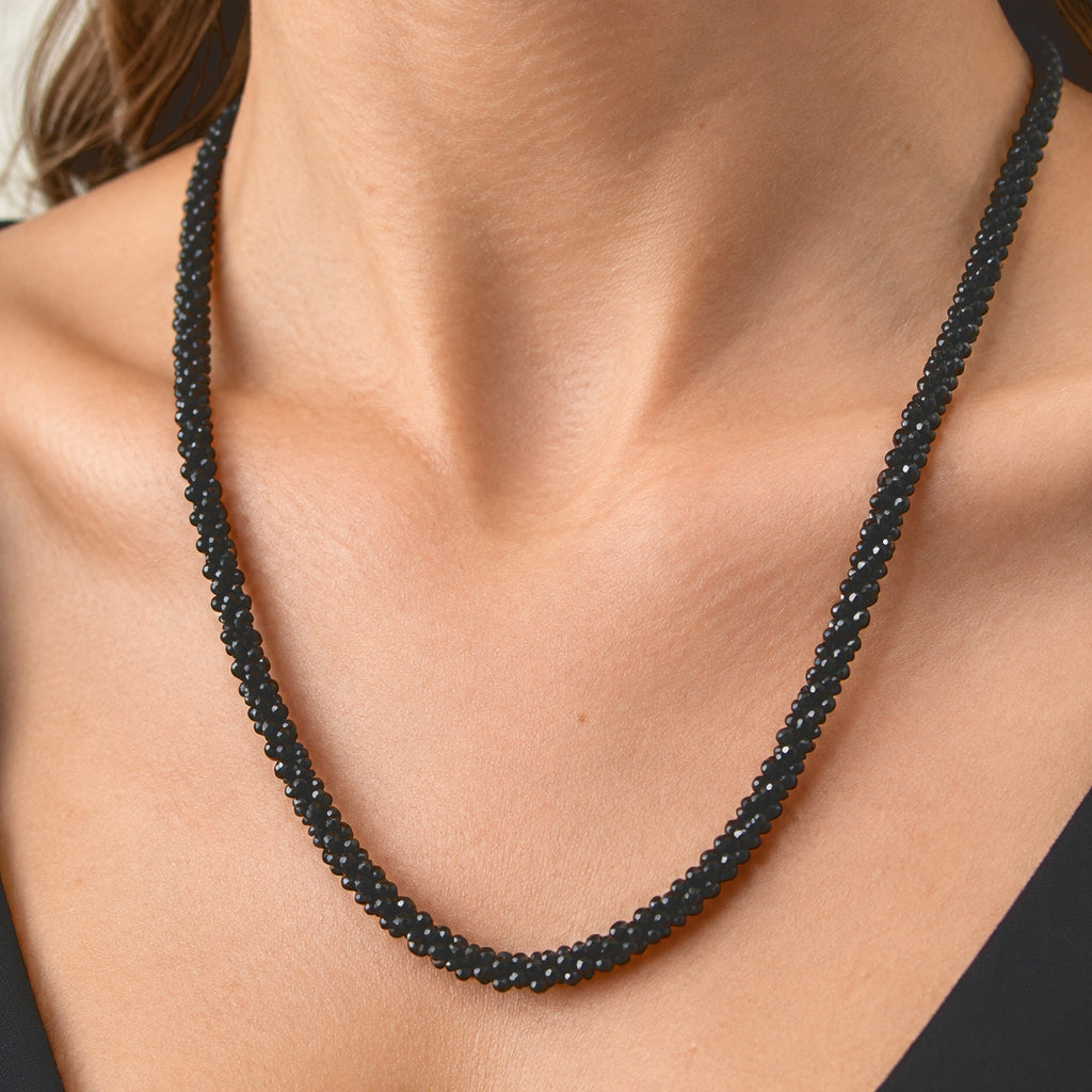 EverTrue - Black Spinel Necklace (Size - 20+2 Ext) with Lobster Clasp 72.00 Ct._8800721_1