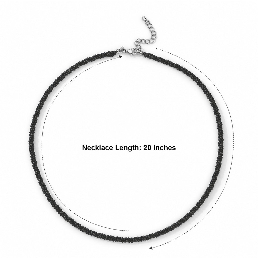 EverTrue - Black Spinel Necklace (Size - 20+2 Ext) with Lobster Clasp 72.00 Ct._8800721_5