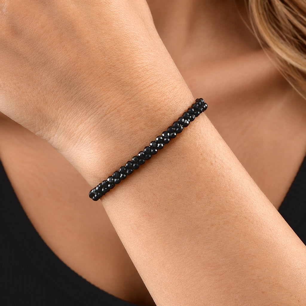EverTrue - Black Spinel Bracelet (Size - 7.5+2 Ext) with Lobster Clasp 22.00 Ct._8800727_1