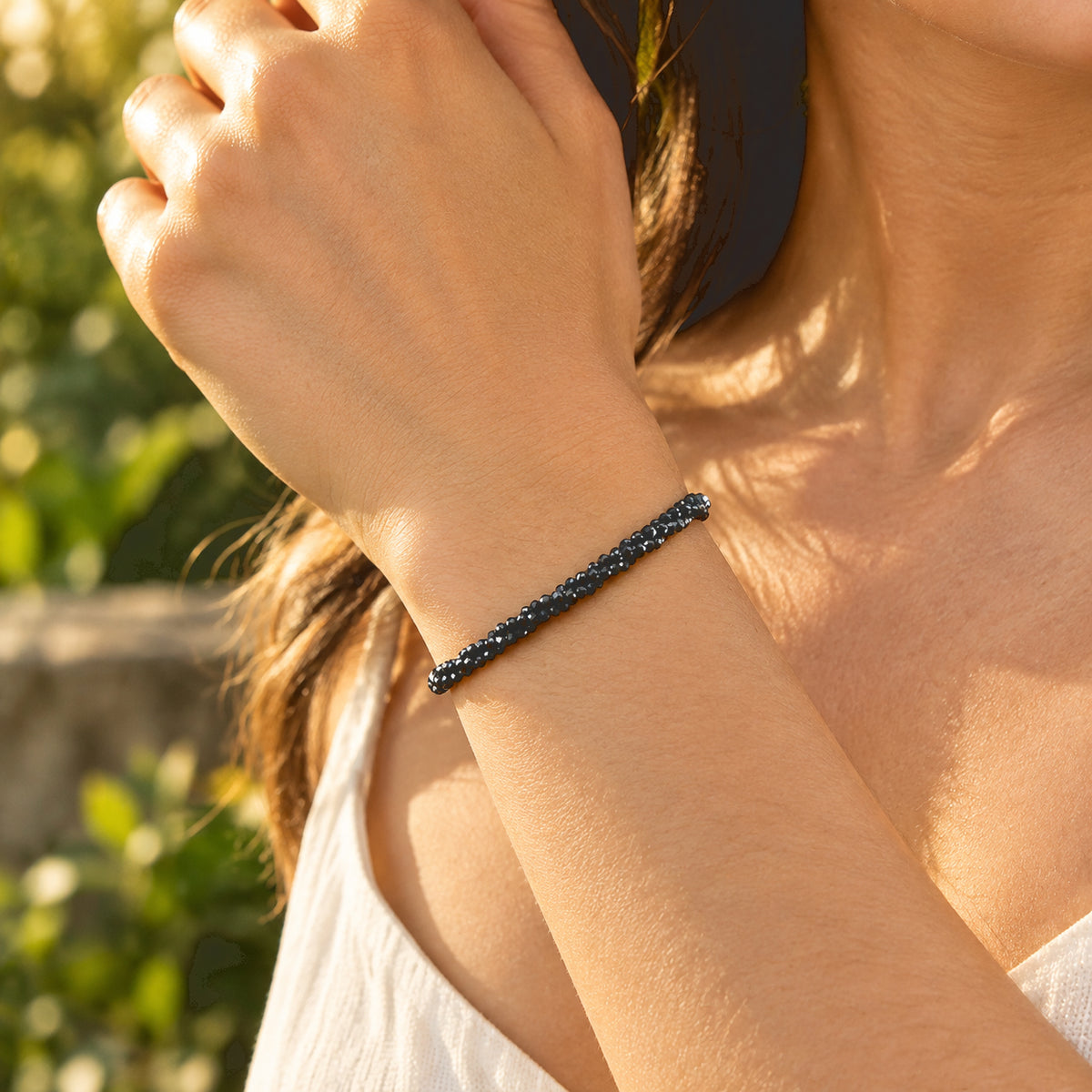 EverTrue - Black Spinel Bracelet (Size - 7.5+2 Ext) with Lobster Clasp 22.00 Ct. 8800727 2