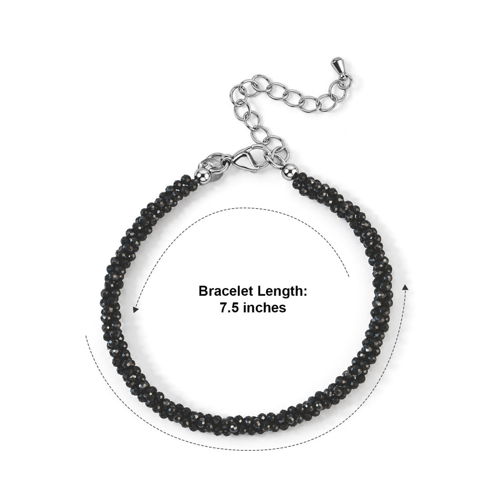 EverTrue - Black Spinel Bracelet (Size - 7.5+2 Ext) with Lobster Clasp 22.00 Ct._8800727_4