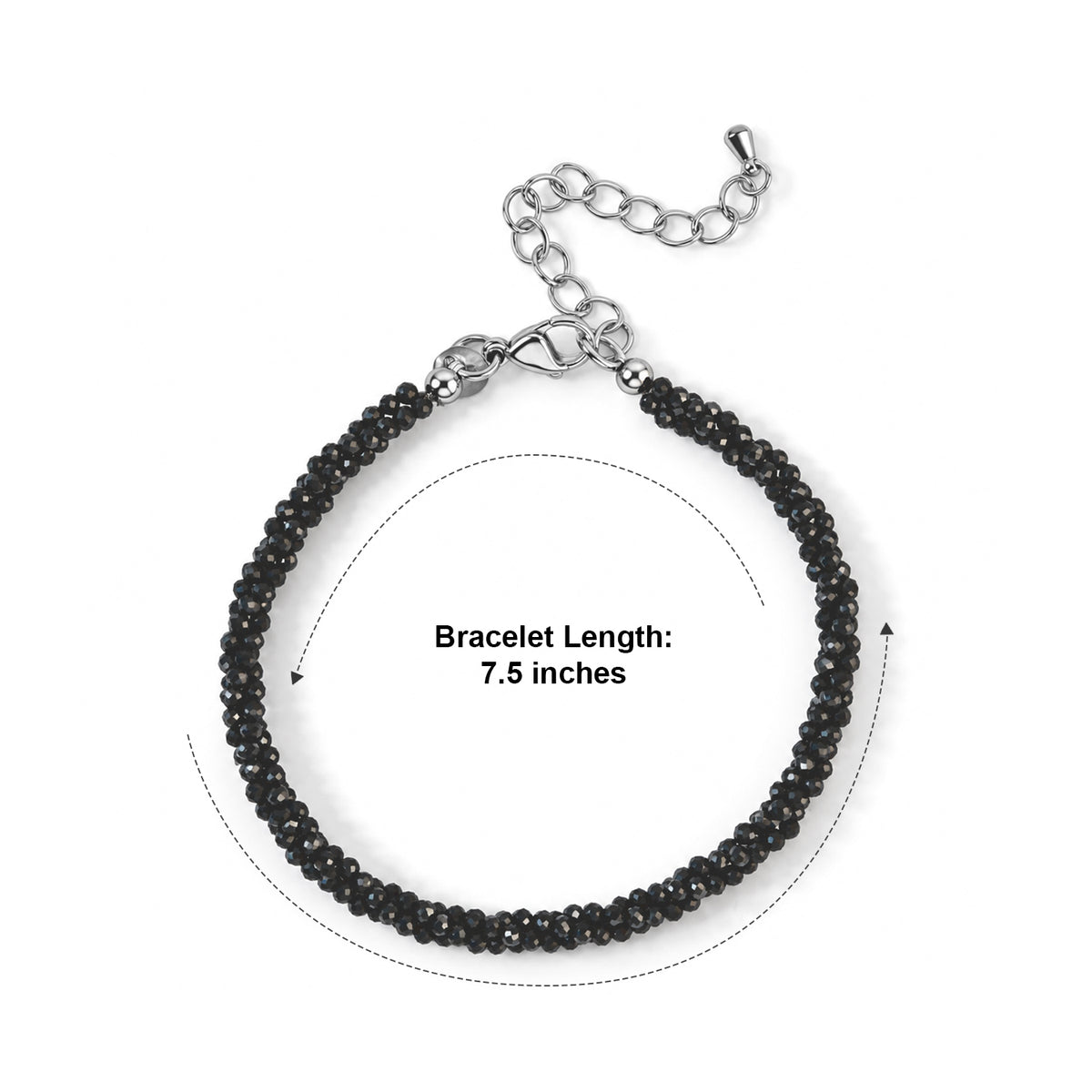 EverTrue - Black Spinel Bracelet (Size - 7.5+2 Ext) with Lobster Clasp 22.00 Ct. 8800727 4