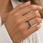 D'joy Black Diamond Full Eternity Band Ring in Rhodium OverlaySterling Silver  0.960  Ct._8800965_1