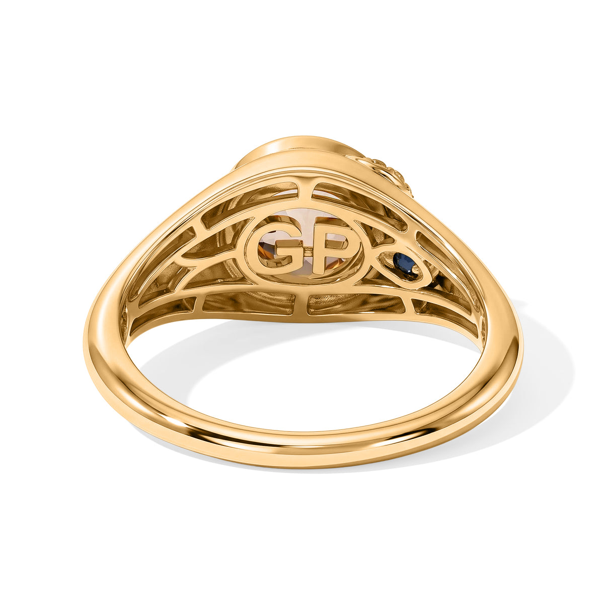 GP - AAA Ethiopian Opal, White Zircon &amp; Blue Sapphire Ring in Yellow Gold Plated Sterling Silver 1.05 Ct. 8801873 4
