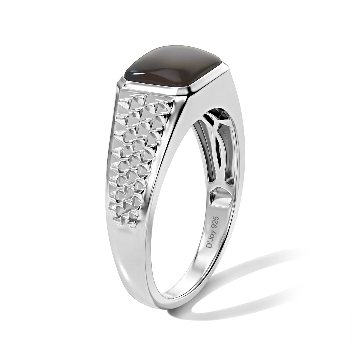 D'Joy - Ammolite Ring in Rhodium Overlay Sterling Silver 2.30 Ct. 8801980 2