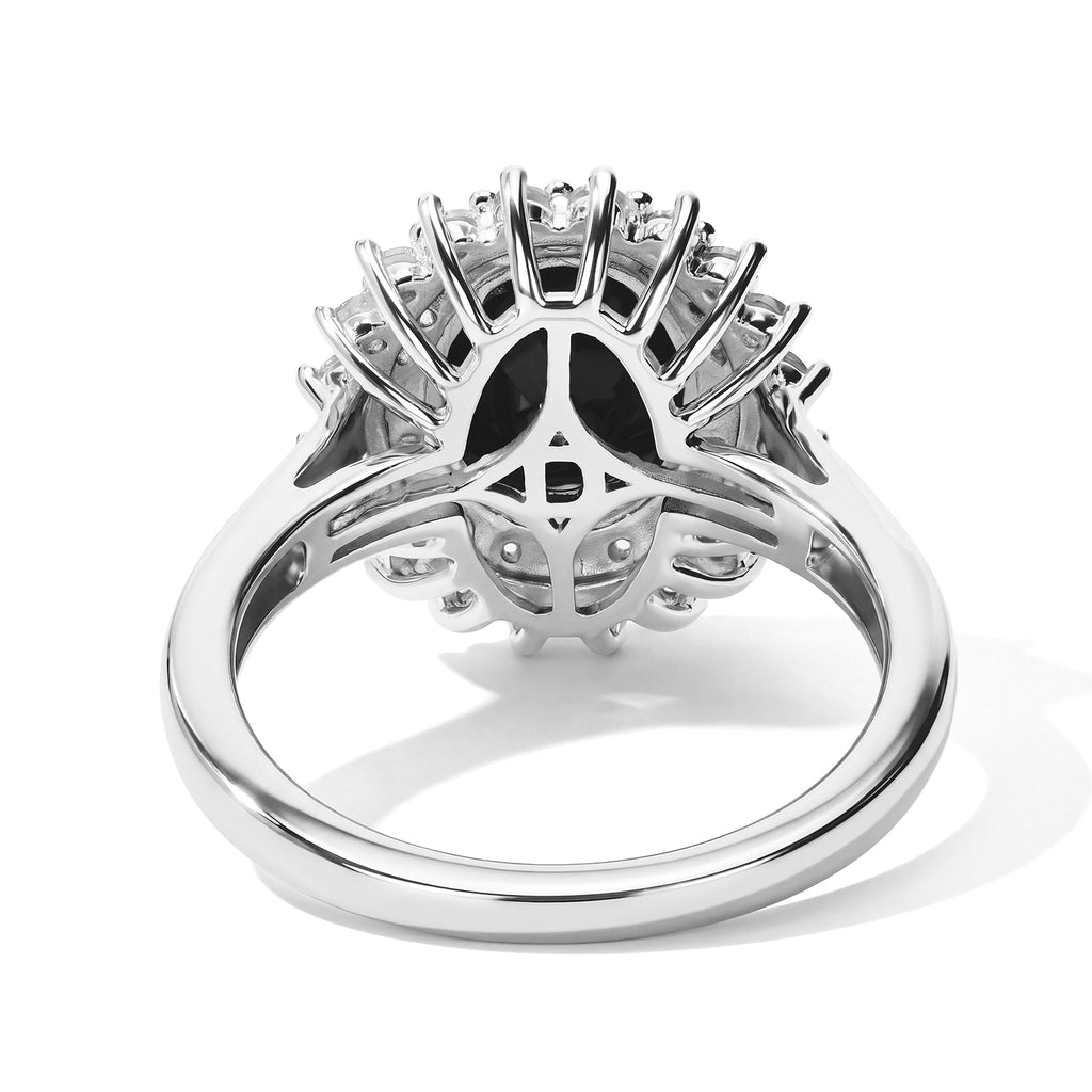 D'Joy - Black Spinel & White Zircon Halo Ring in Platinum Overlay Sterling Silver 4.05 Ct._8801987_4