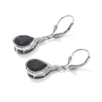 D'Joy - Black Spinel Dangling Earring with Lever Back in Platinum Overlay Sterling Silver 6.20 Ct._8802052_3