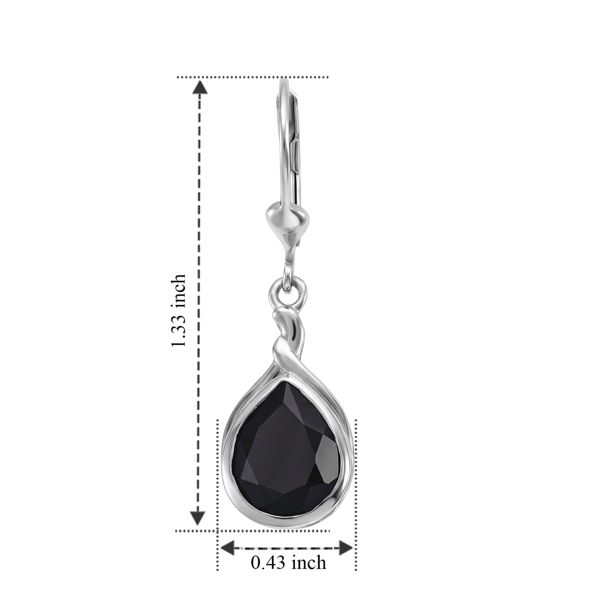 D'Joy - Black Spinel Dangling Earring with Lever Back in Platinum Overlay Sterling Silver 6.20 Ct. 8802052 4