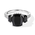 D'Joy - Black Spinel & White Zircon Ring in Platinum Overlay Sterling Silver 5.10 Ct._8802072