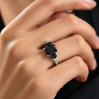 D'Joy - Black Spinel & White Zircon Ring in Platinum Overlay Sterling Silver 5.10 Ct._8802072_1