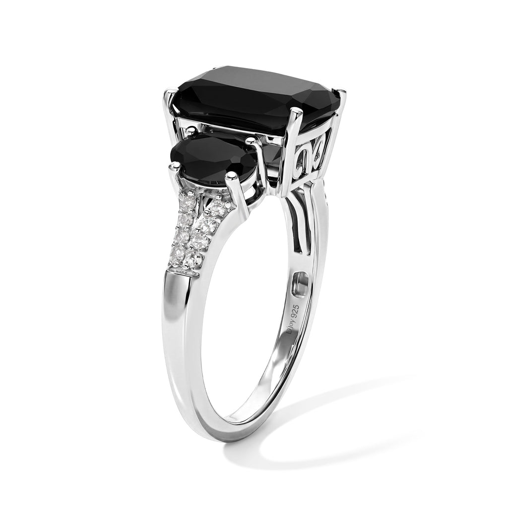 D'Joy - Black Spinel & White Zircon Ring in Platinum Overlay Sterling Silver 5.10 Ct._8802072_3