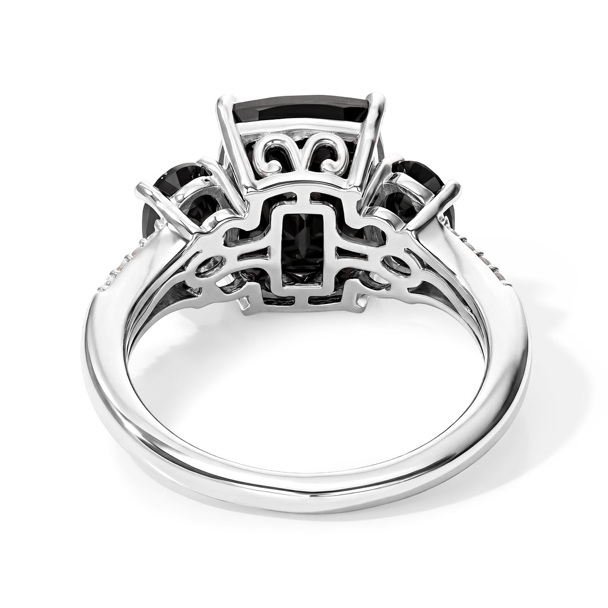 D'Joy - Black Spinel &amp; White Zircon Ring in Platinum Overlay Sterling Silver 5.10 Ct. 8802072 4