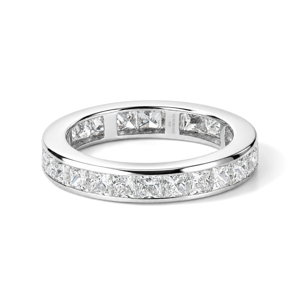 Luxuriant Lab Grown Diamond Band Ring in Rhodium OverlaySterling Silver  3.250  Ct._8802088