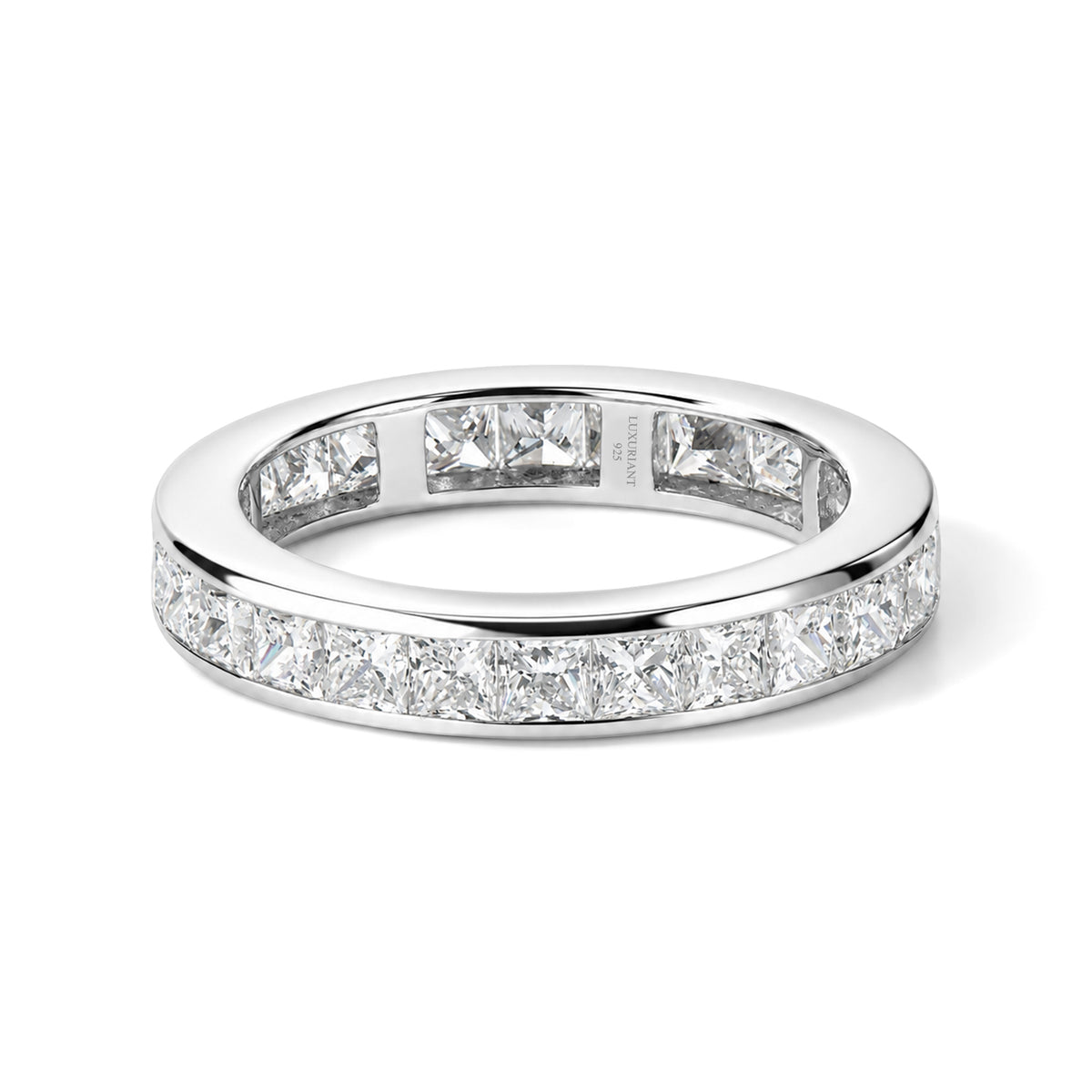 Luxuriant - Lab Grown Diamond Band Ring in Rhodium Overlay Sterling Silver 3.25 Ct. 8802088 0