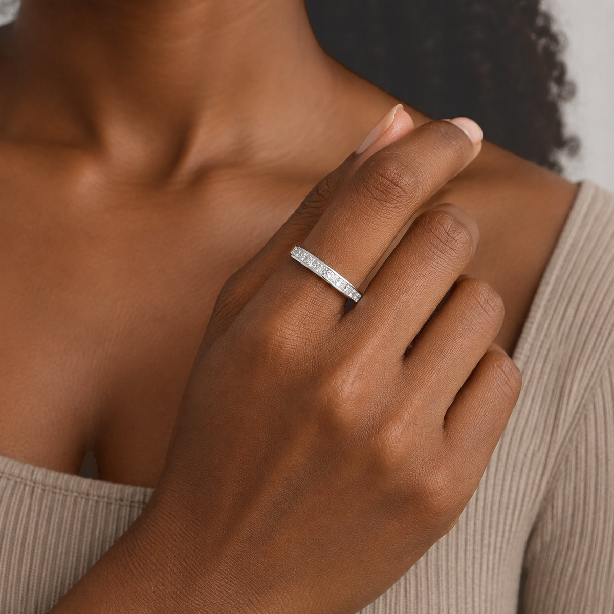 Luxuriant - Lab Grown Diamond Band Ring in Rhodium Overlay Sterling Silver 3.25 Ct. 8802088 2