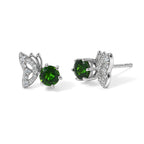 D'Joy - Natural Chrome Diopside & White Zircon Earring with Push Back in Platinum Overlay Sterling Silver 1.50 Ct._8802114