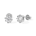 D'Joy - Moissanite Solitaire Stud Earring with Push Post in Rhodium Overlay Sterling Silver 1.50 Ct._8802221