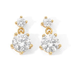 D'Joy - Moissanite Dangling Earring with Push Back in Yellow Gold Plated Sterling Silver 1.60 Ct._8802240