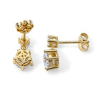 D'Joy - Moissanite Dangling Earring with Push Back in Yellow Gold Plated Sterling Silver 1.60 Ct._8802240_3