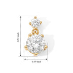 D'Joy - Moissanite Dangling Earring with Push Back in Yellow Gold Plated Sterling Silver 1.60 Ct._8802240_4