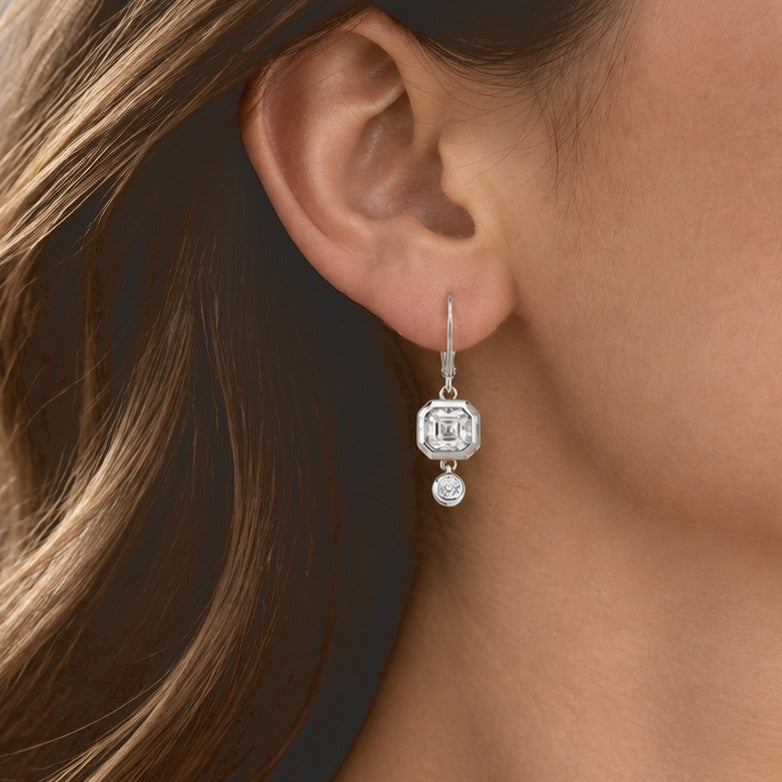 D'joy Moissanite Dangling Earring in Rhodium OverlaySterling Silver  2.560  Ct. 8802696 1