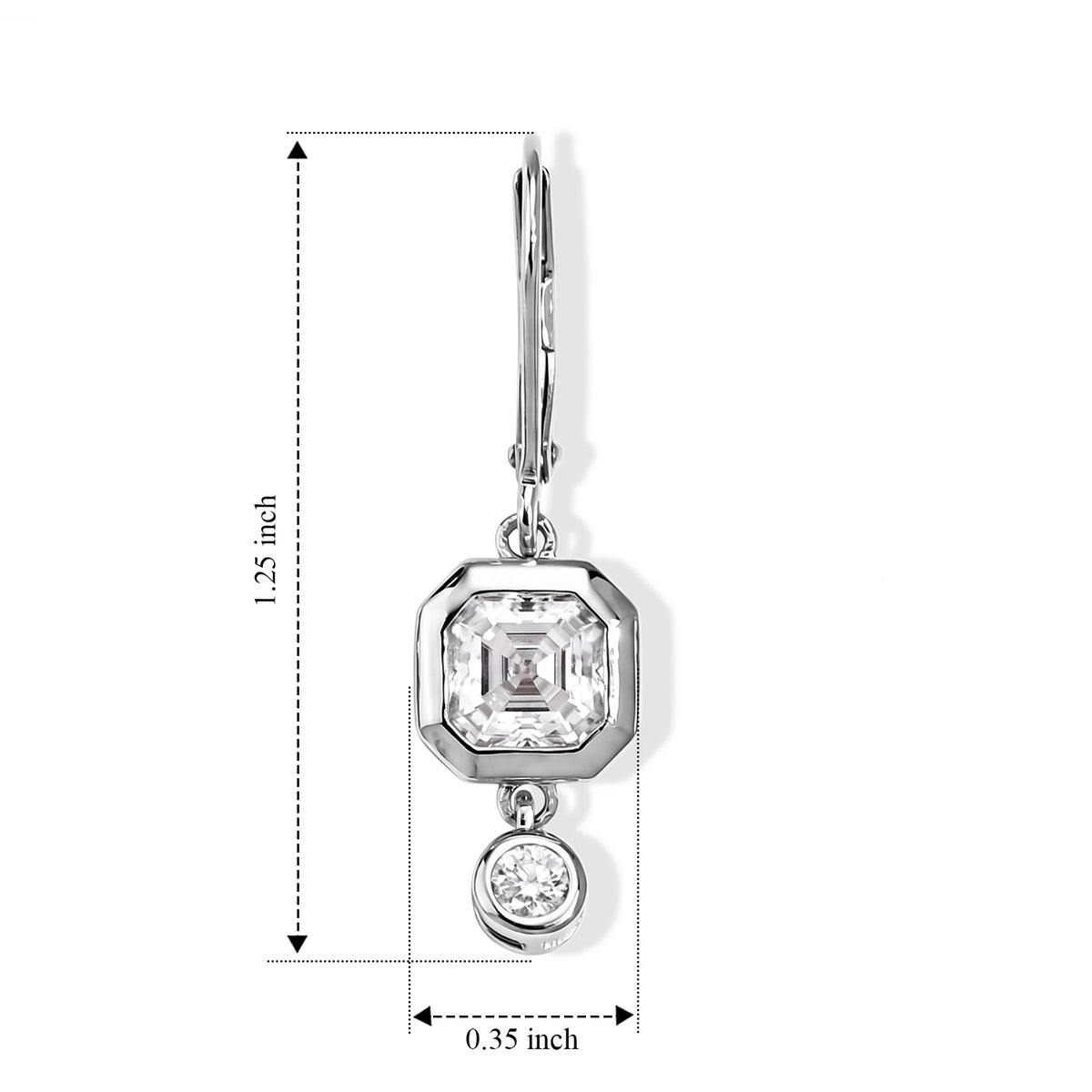D'joy Moissanite Dangling Earring in Rhodium OverlaySterling Silver  2.560  Ct. 8802696 4