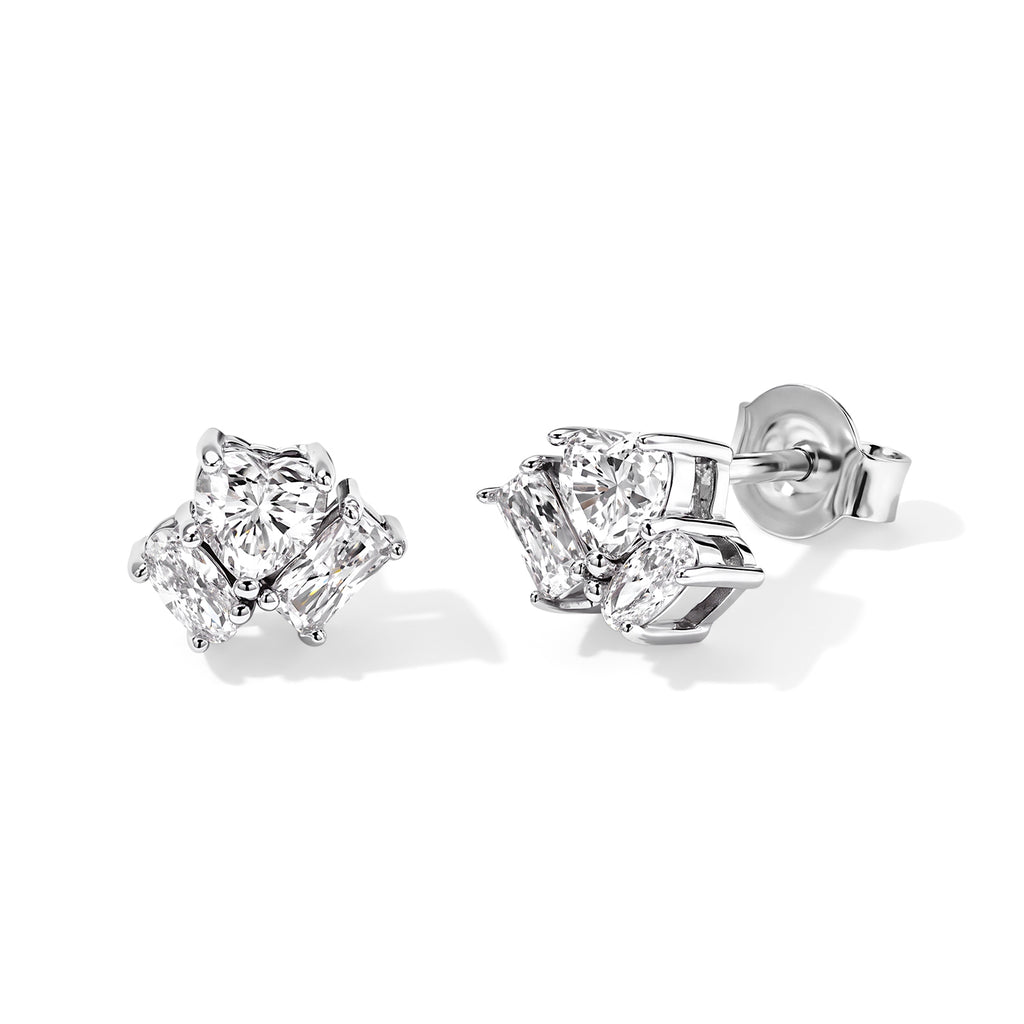 D'joy Moissanite Solitaire Stud Push Post Earring in Rhodium OverlaySterling Silver  1.160  Ct._8802707