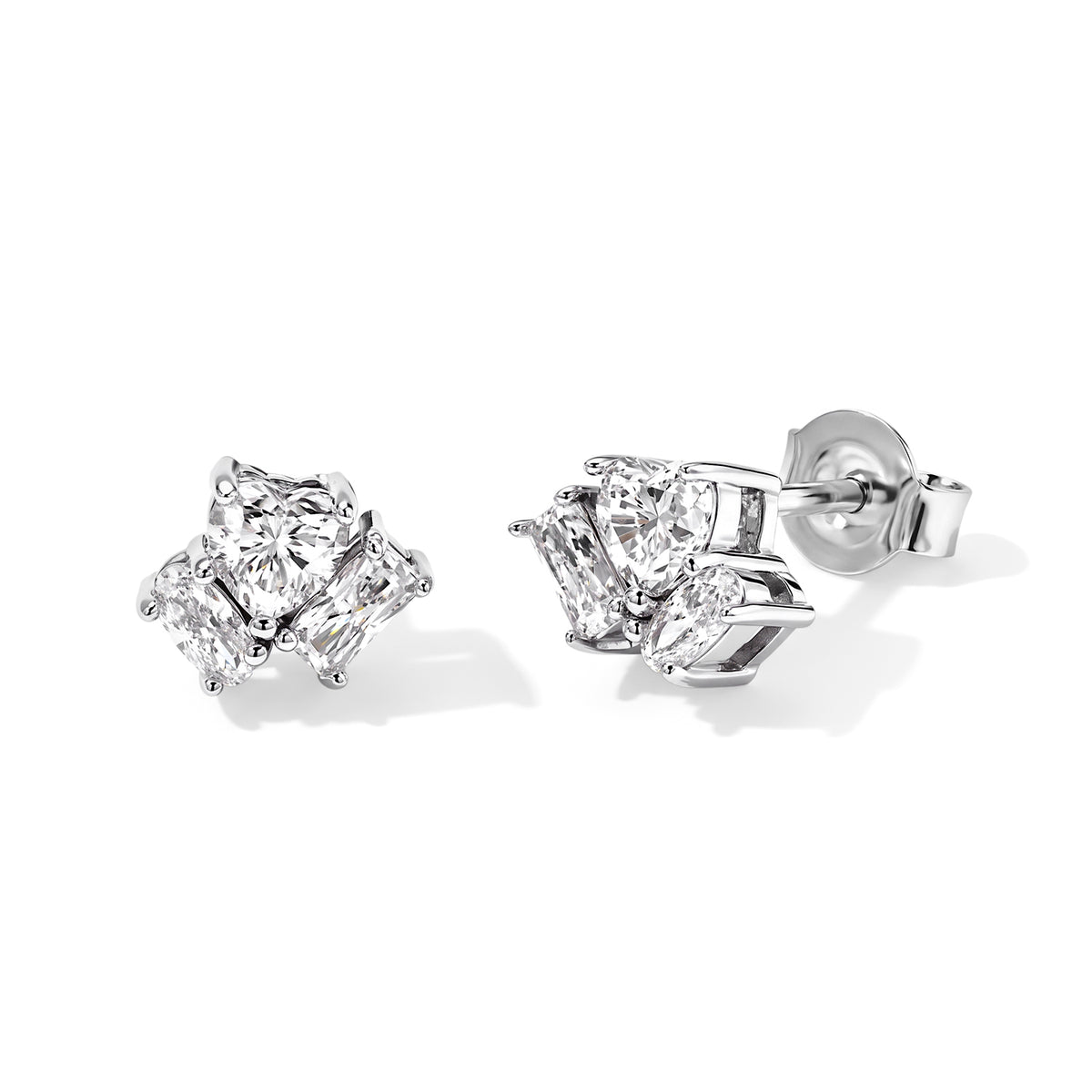 D'joy Moissanite Solitaire Stud Push Post Earring in Rhodium OverlaySterling Silver  1.160  Ct. 8802707 0