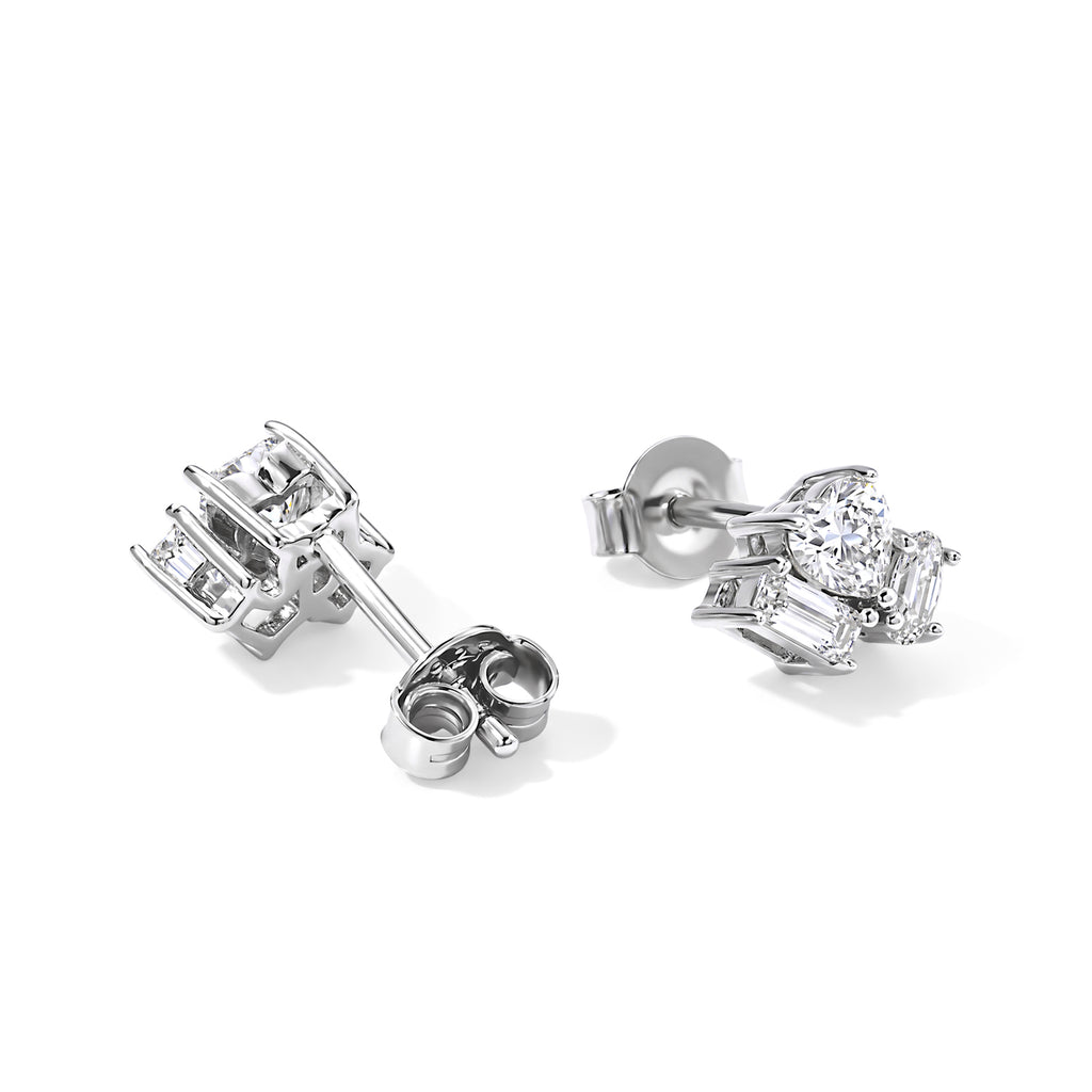 D'joy Moissanite Solitaire Stud Push Post Earring in Rhodium OverlaySterling Silver  1.160  Ct._8802707_3