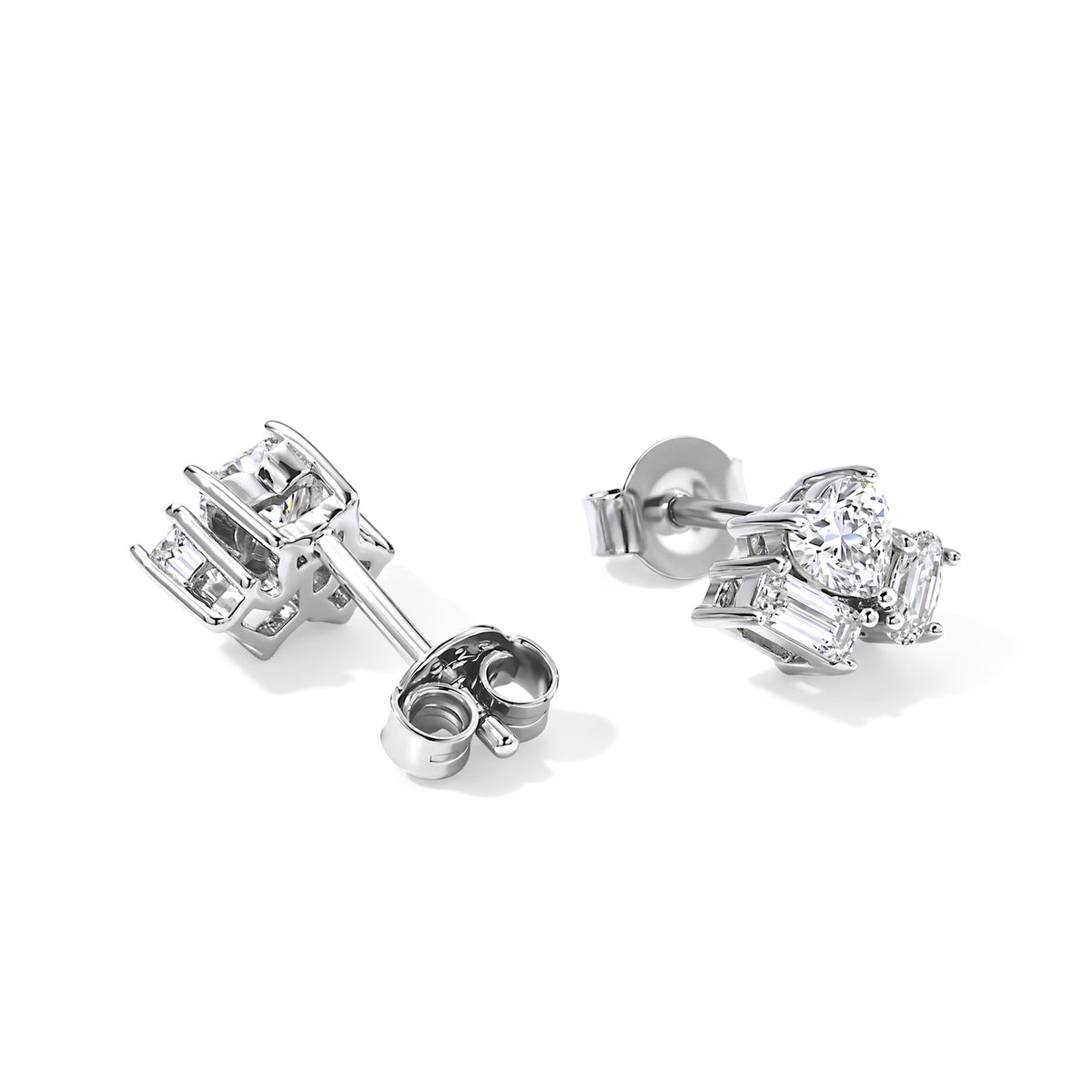 D'joy Moissanite Solitaire Stud Push Post Earring in Rhodium OverlaySterling Silver  1.160  Ct. 8802707 3