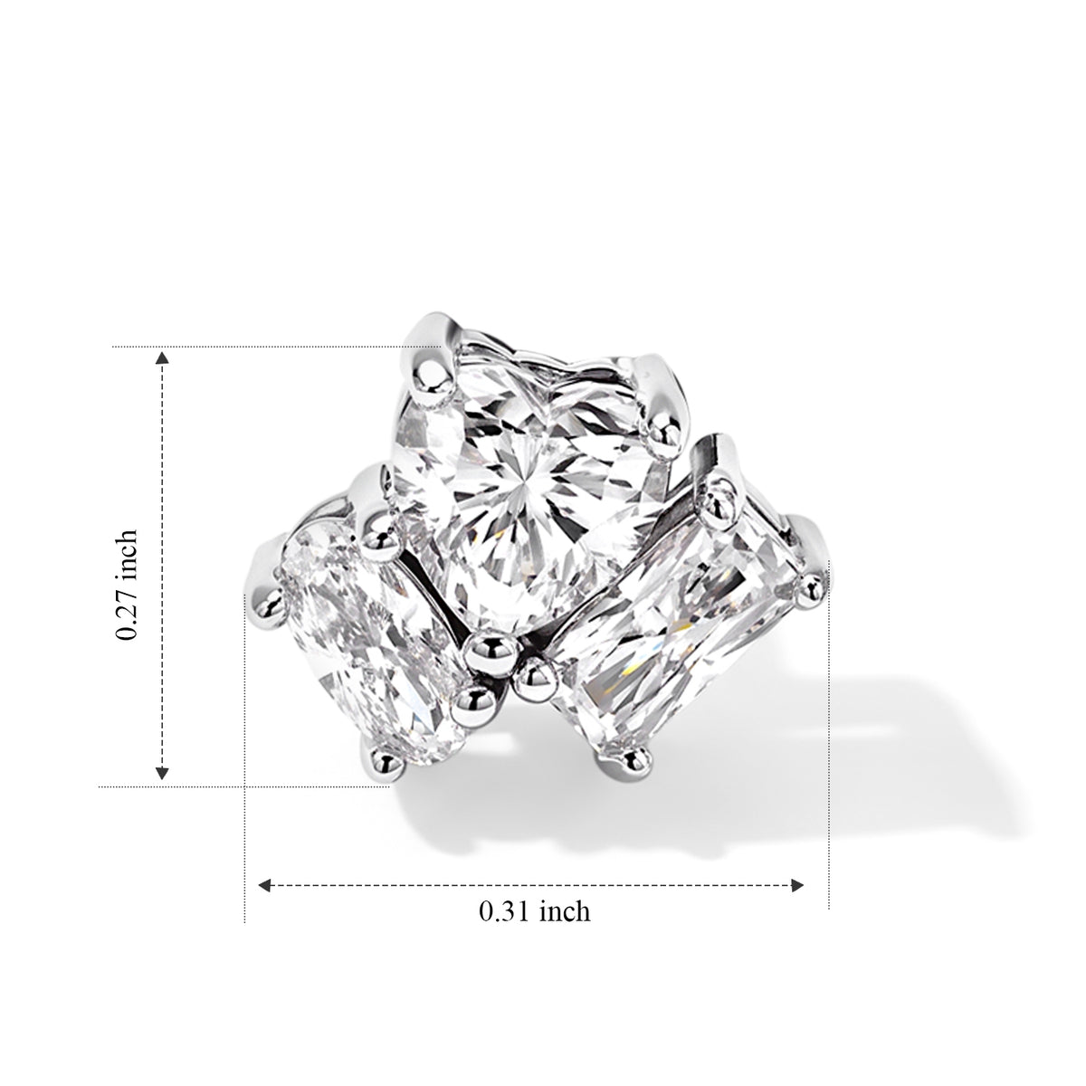 D'joy Moissanite Solitaire Stud Push Post Earring in Rhodium OverlaySterling Silver  1.160  Ct. 8802707 4
