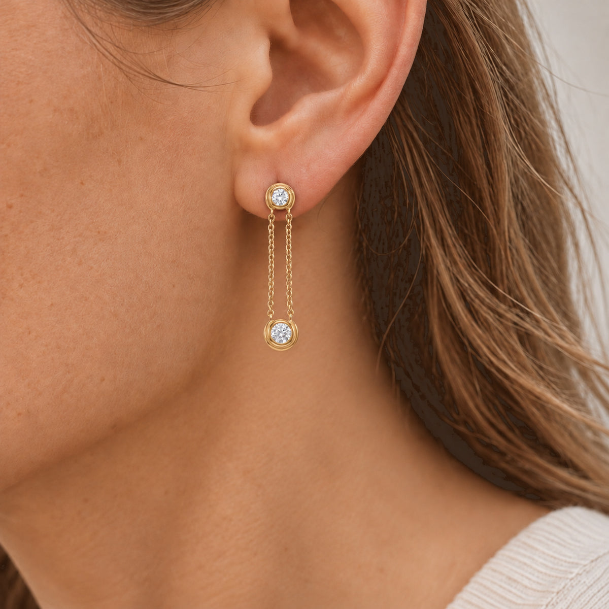 D'joy Moissanite Dangling Earring Sterling Silver  1.400  Ct. 8802708 1
