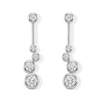 D'Joy - Moissanite Graduated Drop Earring with Push Back in Rhodium Overlay Sterling Silver 1.80 Ct._8802709