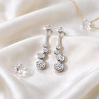 D'Joy - Moissanite Graduated Drop Earring with Push Back in Rhodium Overlay Sterling Silver 1.80 Ct._8802709_1