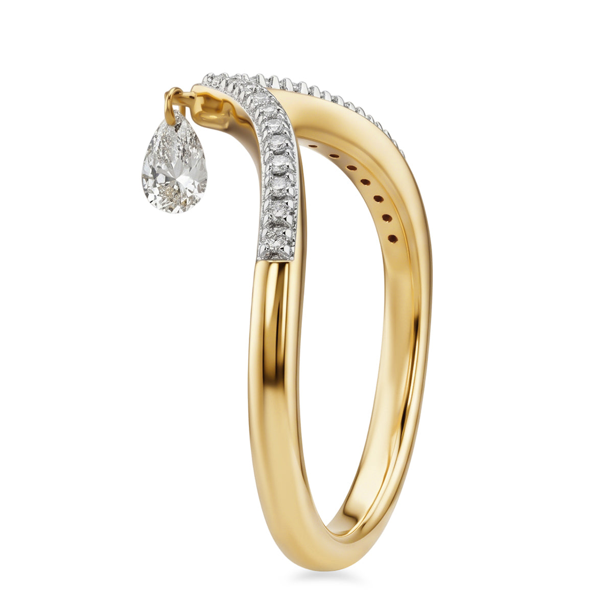 Luxuriant - Lab Grown Diamond (VS-E-F) Wishbone Ring in 18K Vermeil Yellow Gold Plated Sterling Silver 0.25 Ct. 8803620 4