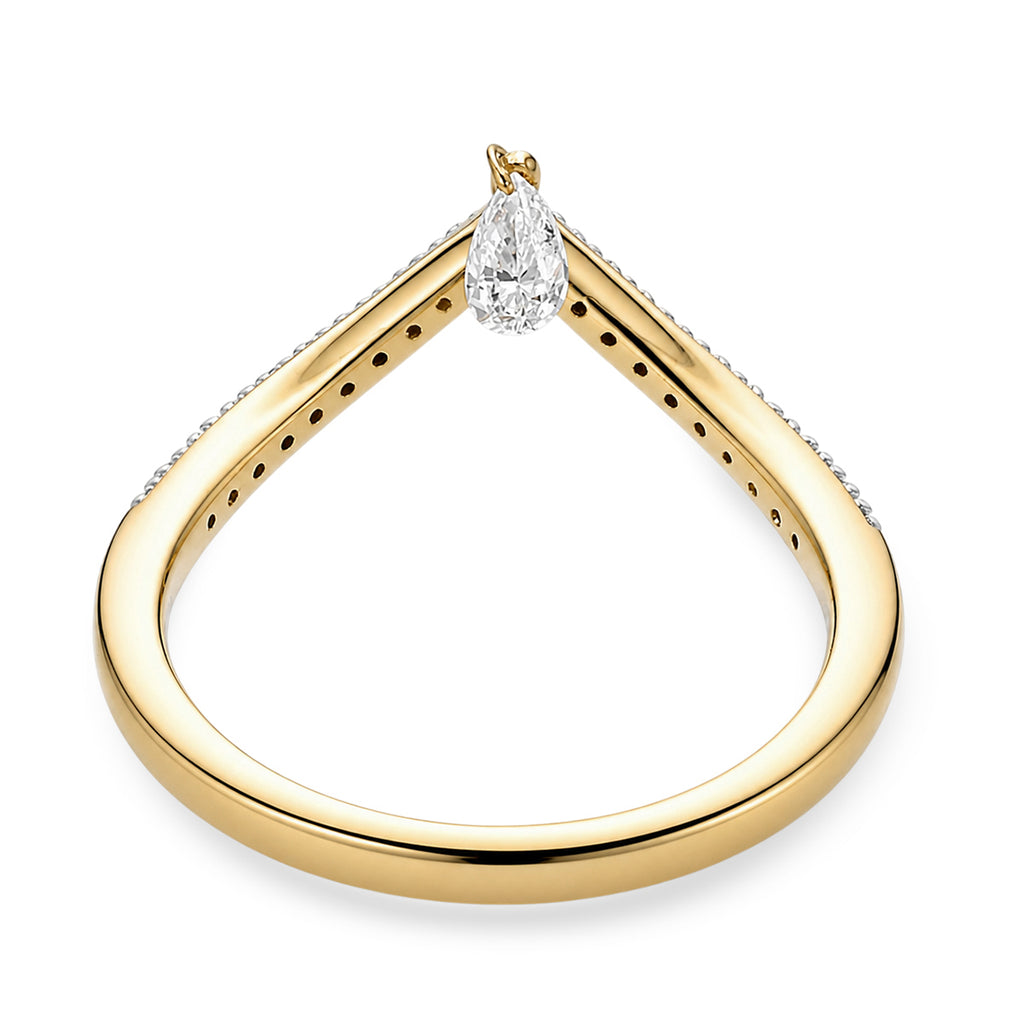 Luxuriant - Lab Grown Diamond (VS/E-F) Wishbone Ring in 18K Vermeil Yellow Gold Plated Sterling Silver 0.25 Ct._8803620_4