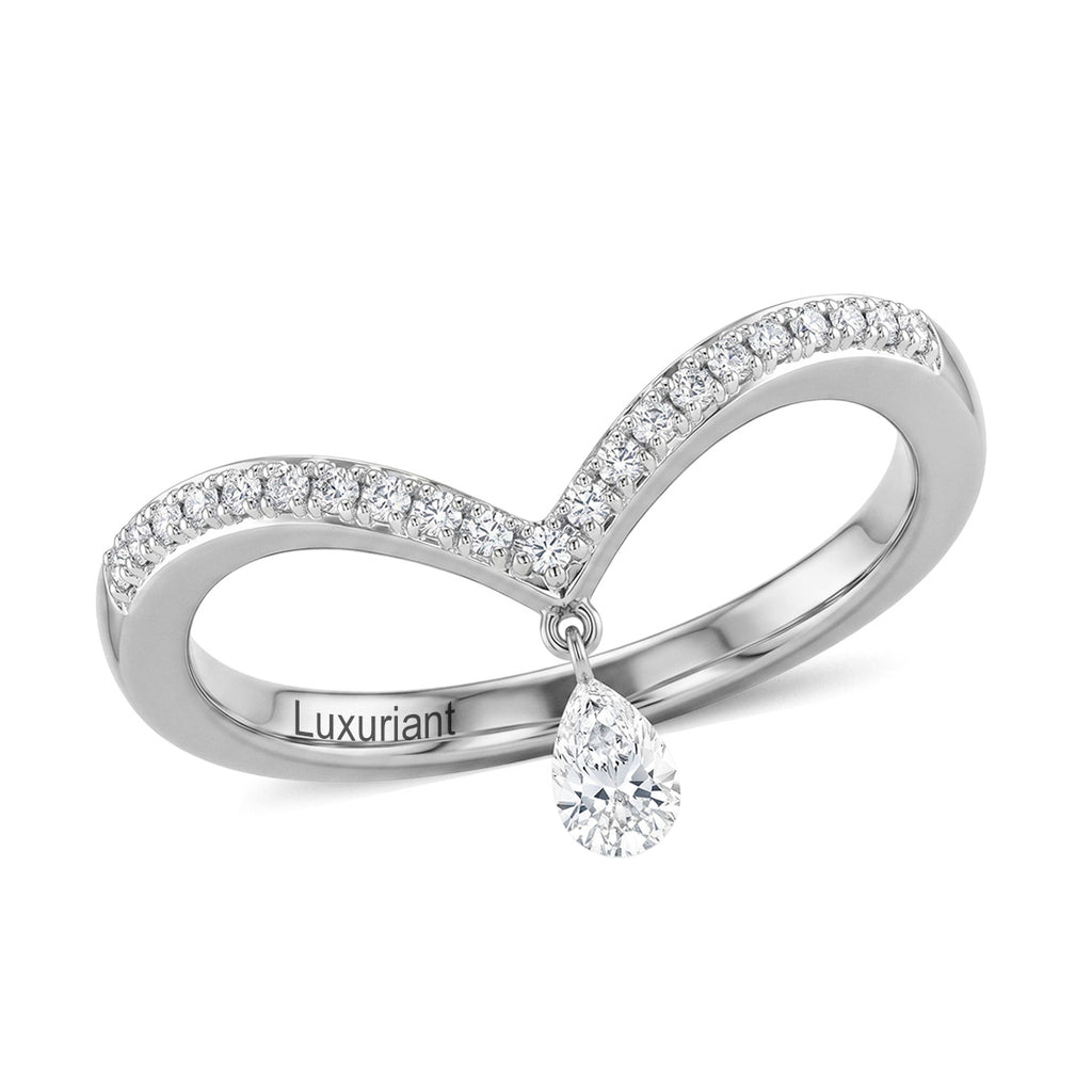 Luxuriant Lab Grown Diamond Ring in Rhodium OverlaySterling Silver  0.260  Ct._8803629
