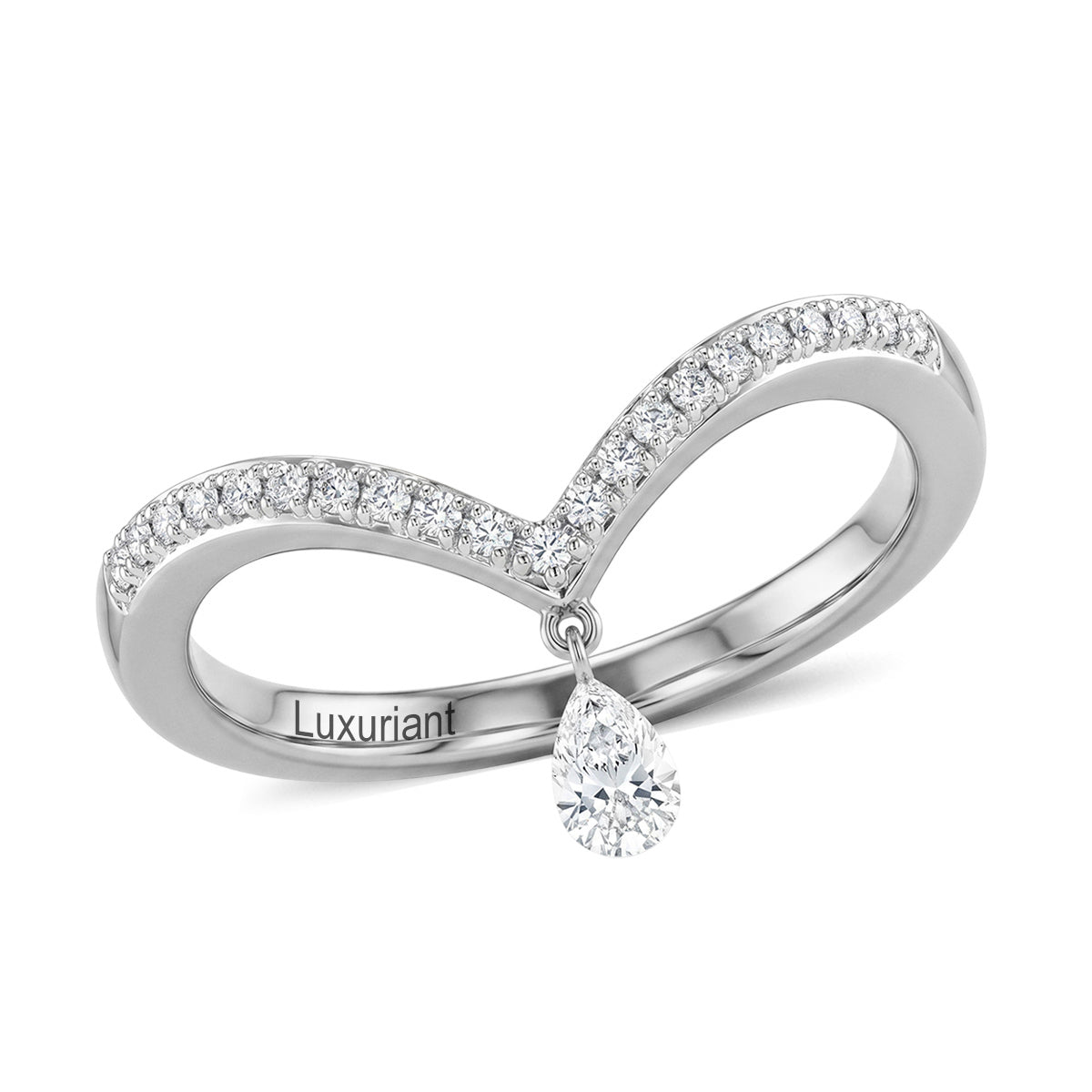 Luxuriant Lab Grown Diamond Ring in Rhodium OverlaySterling Silver  0.260  Ct. 8803629 0