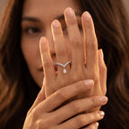 Luxuriant Lab Grown Diamond Ring in Rhodium OverlaySterling Silver  0.260  Ct._8803629_2